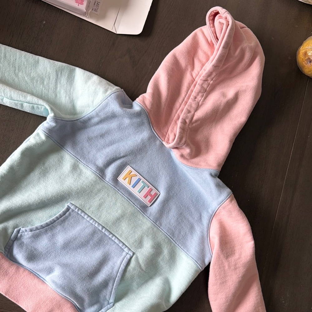 Kith Kids Colorblock Hoodie - Pink and Blue